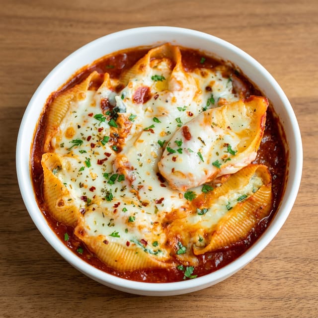 Cheese-stuffed shells.