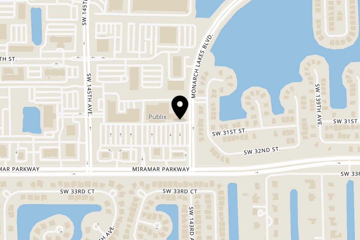 Map showing the location of Sal's Italian Ristorante on 14317 Miramar Pkwy in Miramar
